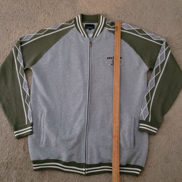 Vtg Phat Farm Jacket Mens 2XL Gray Wool Blend Skater Hip Hop  Streetwear Y2K 90s - Picture 13 of 16